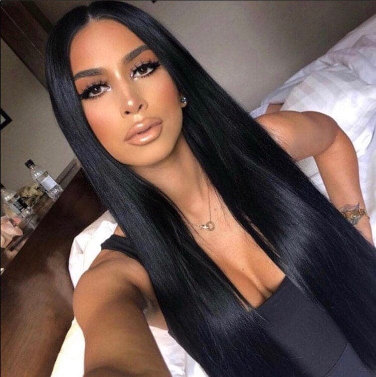 24” Jet Black long straight lace front wig *NEW*