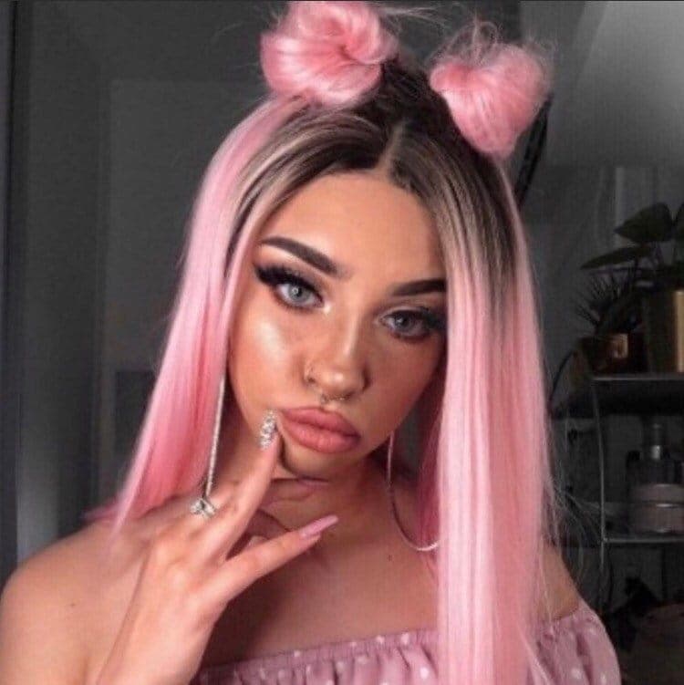 PINK Ombré Straight bob short Lace front wig *NEW*