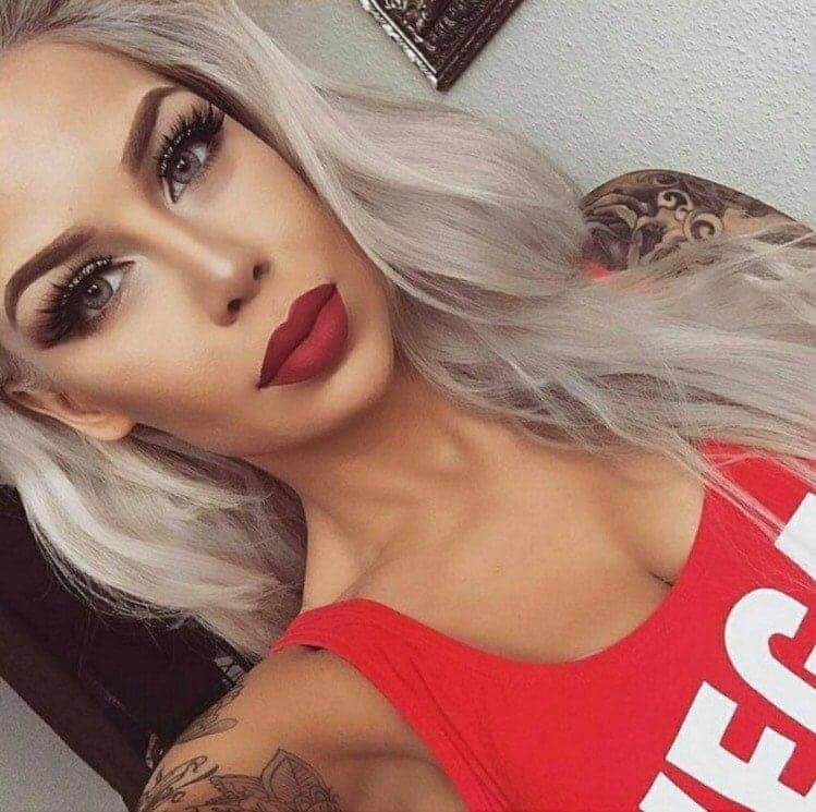 24” GREY silver natural straight lace front wig for beautiful woman *NEW*