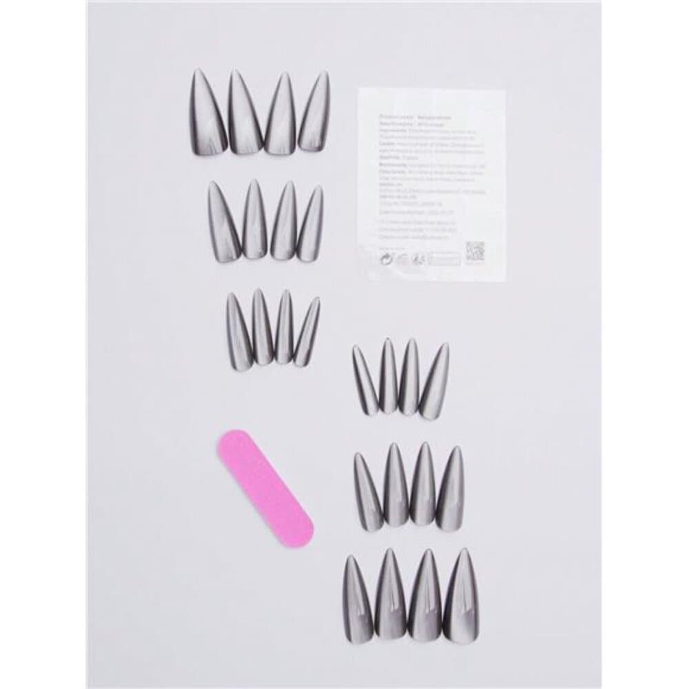 24Pcs Long Stiletto Crystal Red Cat Eye Tip Acrylic Press On Nails Xxl Long Fit