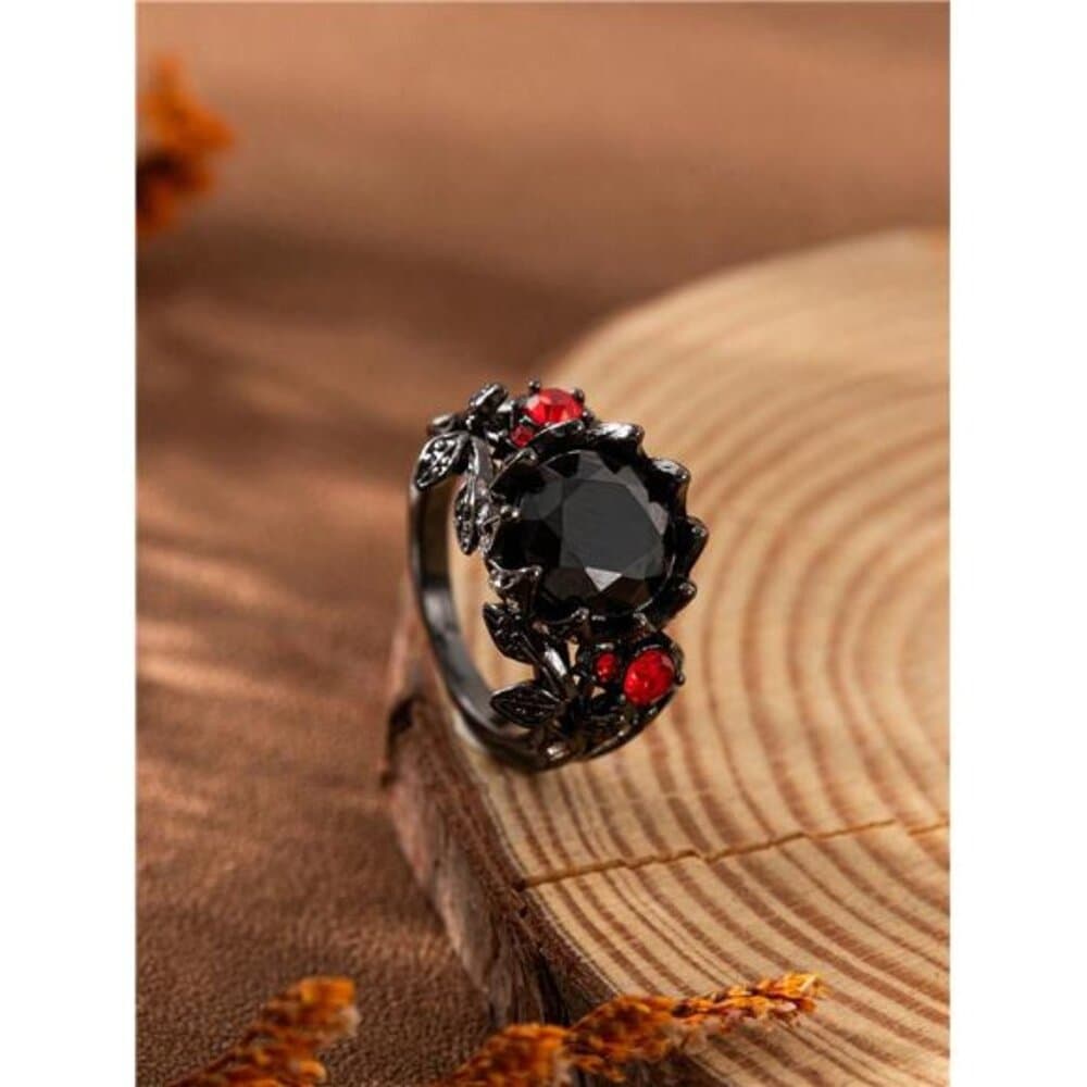 1pc Popular Women's Fashion Luxury Vintage Floral Zirconia Ring, Suitable For