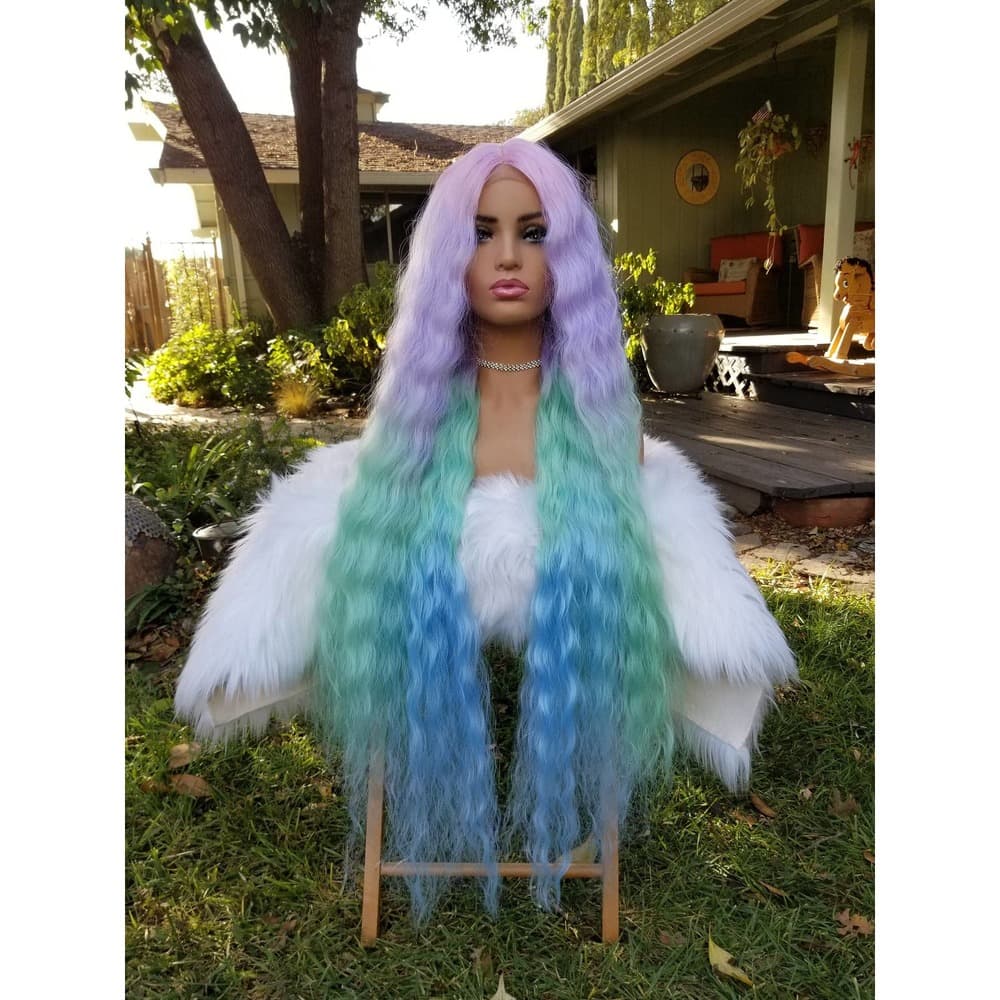 Rainbow Lace Front Wig 42 inches long!!