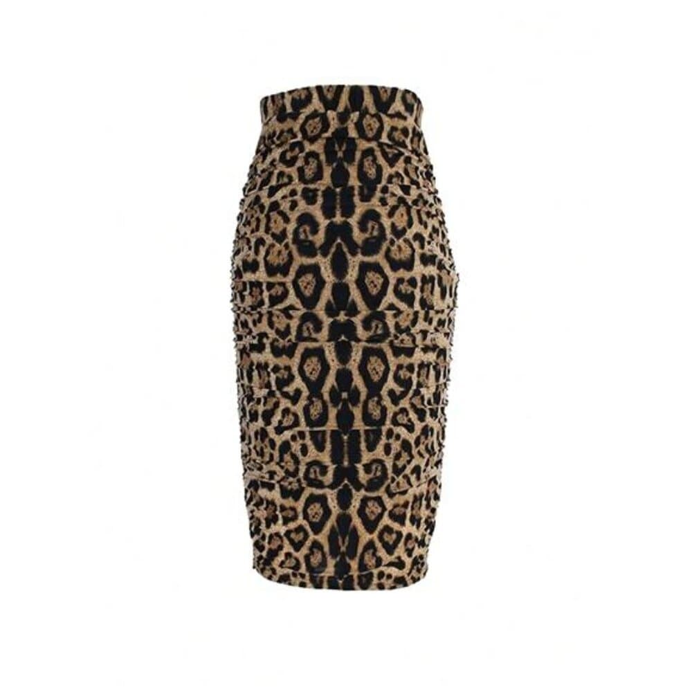 Women Summer Fashionable Leopard Print Bodycon Skirt