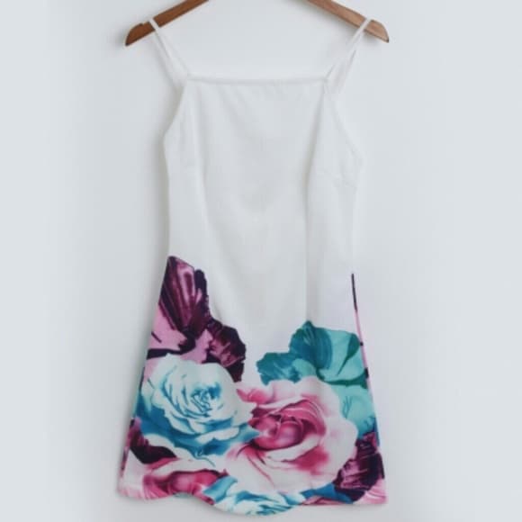 Beautiful White and Flower Dress!