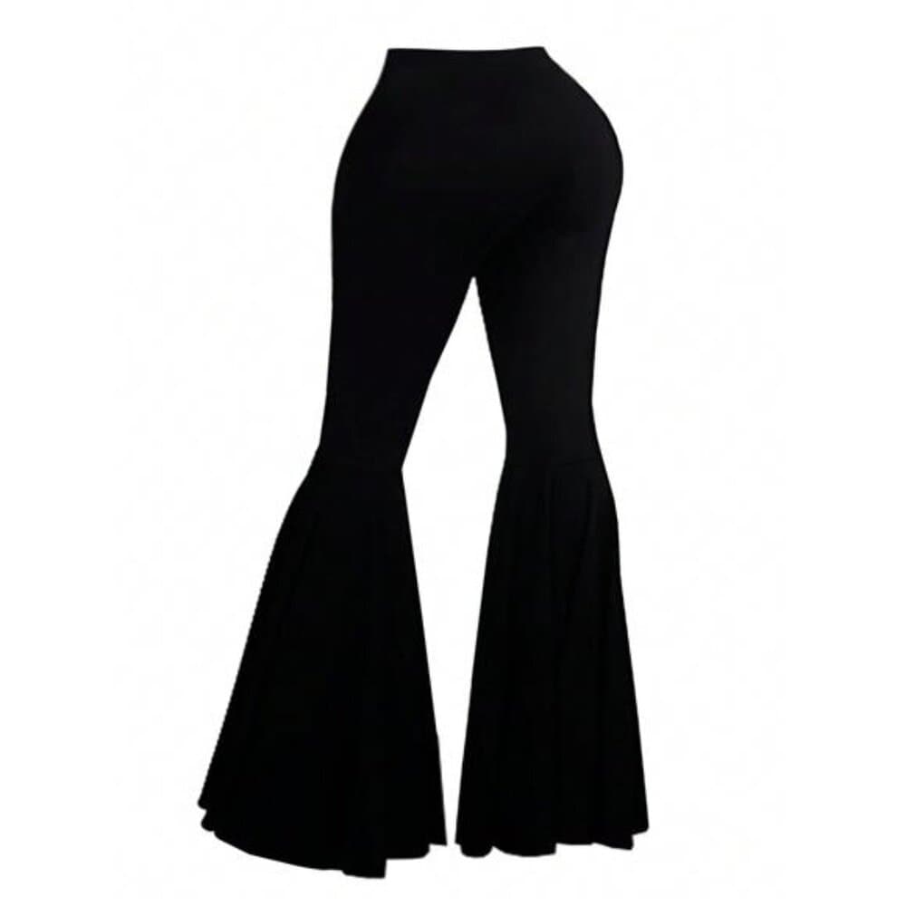 i Plus Size Women Solid Color Simple Daily Fashion Flared Pants