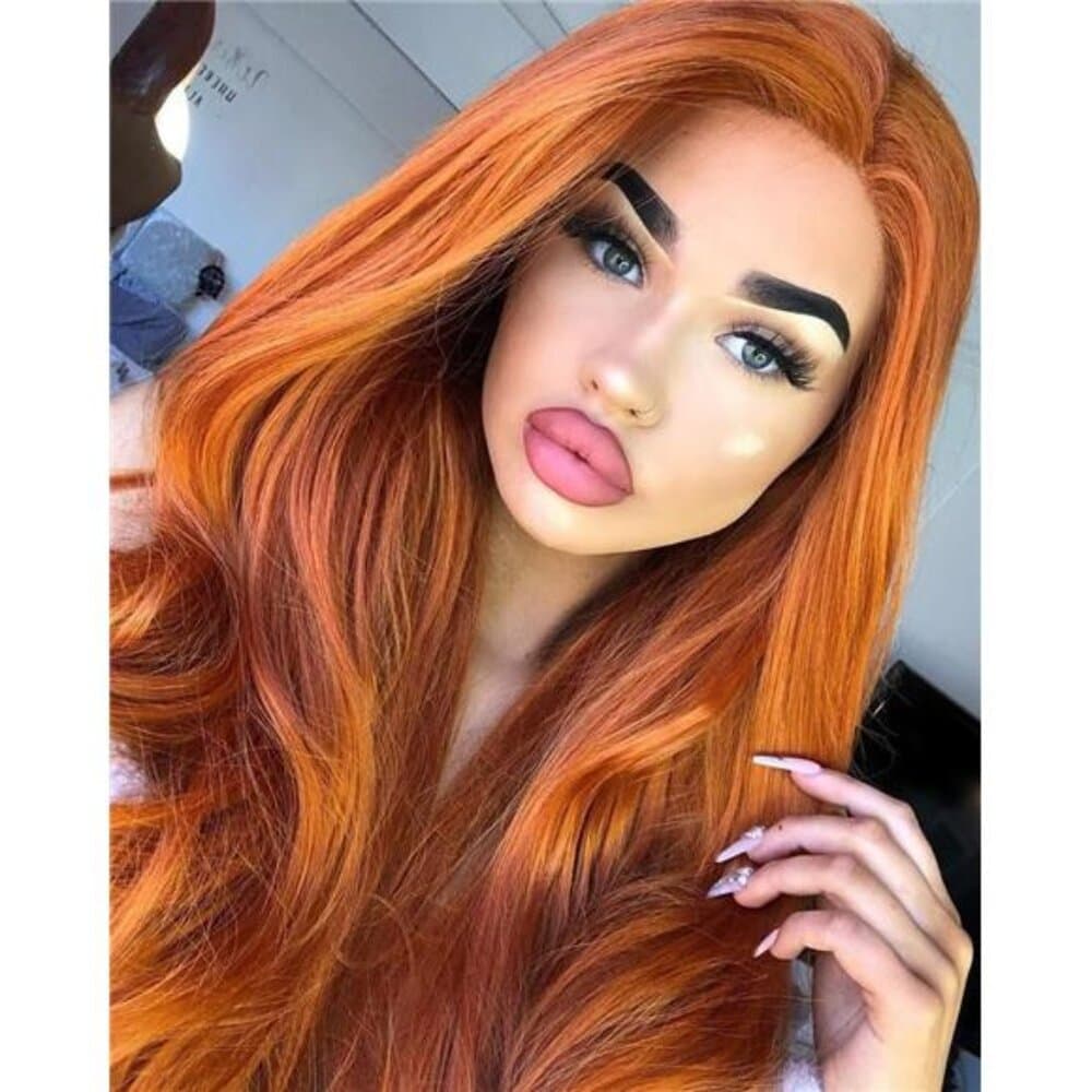 Orange Copper Lace Front WigCosplay Blonde Long Loose Wave Super LongBody
