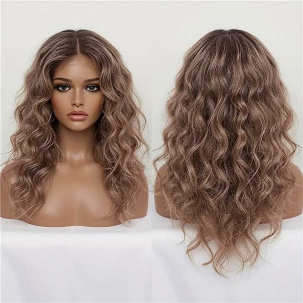 Ombre Honey Blonde Curly Wave Wig | Lace Front, Shoulder Length, Glueless,
