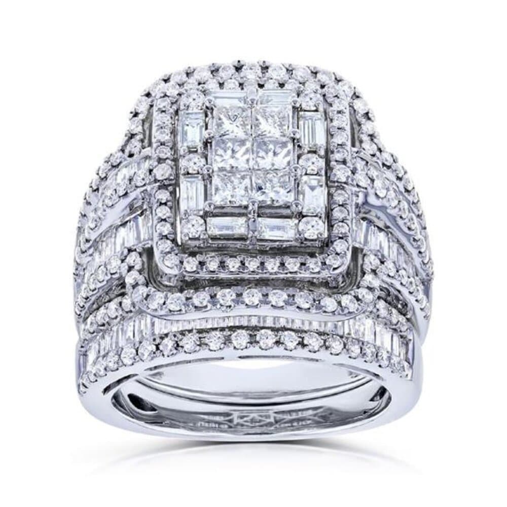 2pcs Luxury Exaggerated Women's Cubic Zirconia Pair Ring Set Ring Fashion