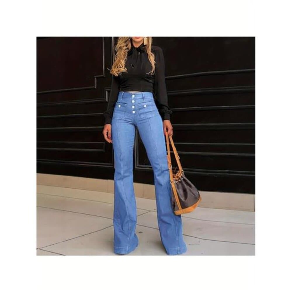 Retro Denim High-Waisted Vintage Bell Bottom Jeans