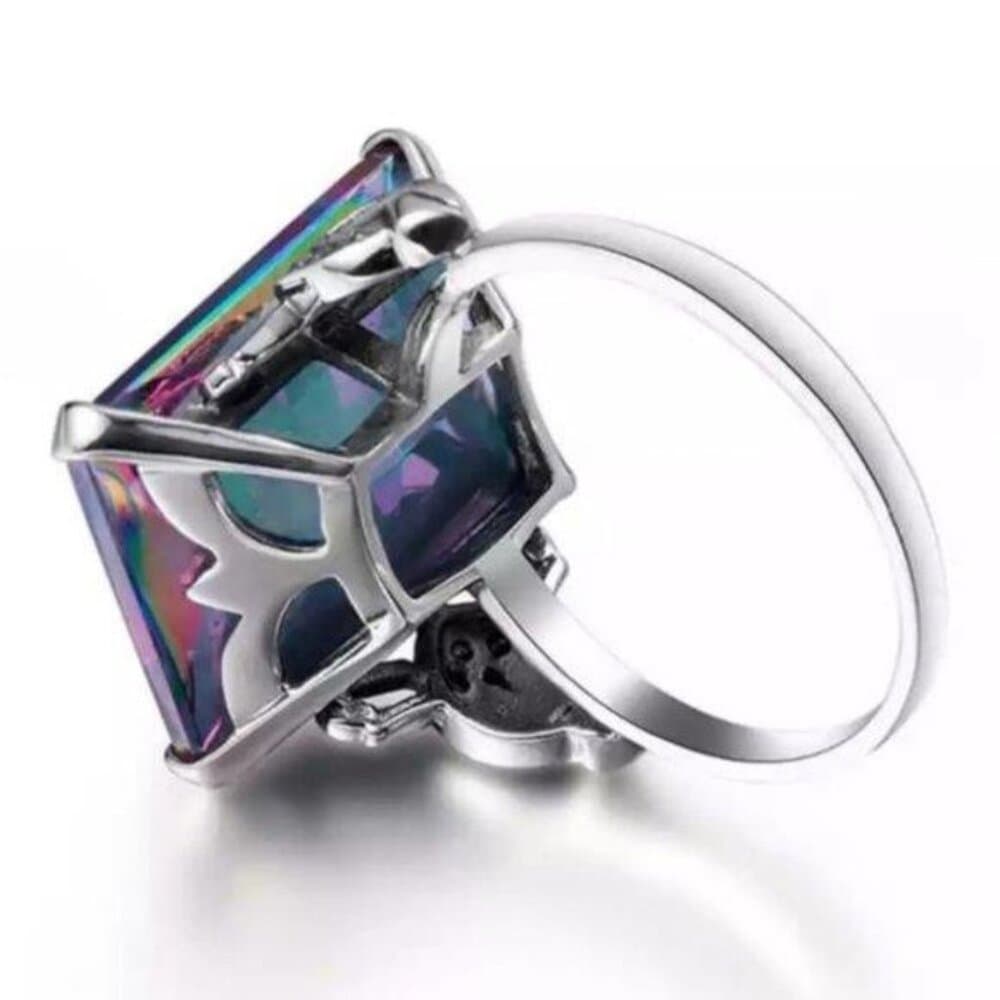 *Huge Magical Mystic Topaz Sterling Silver Ring
