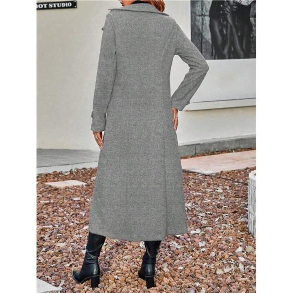 Clasi Turn-Down Collar Double Breasted Overcoat Fall Winter Cloth For