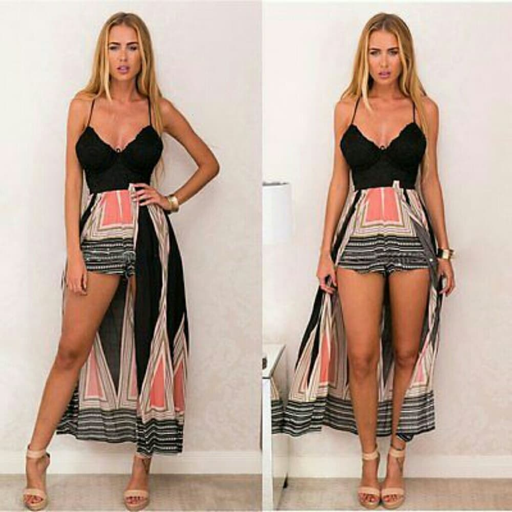 Women Summer Boho Lace Long Maxi Evening