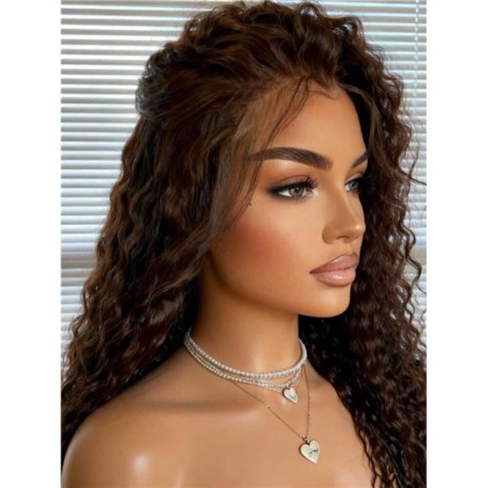 13x4 HD Deep Wave Lace Front Wigs Human Hair Pre Plucked Bleached Knots