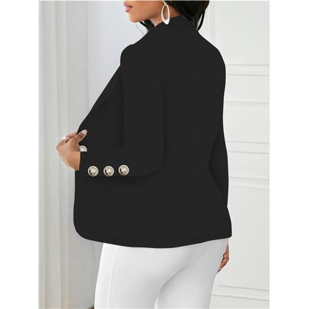 Solid Color Fashionable Long-Sleeve Cardigan with a Collar And Buttons for