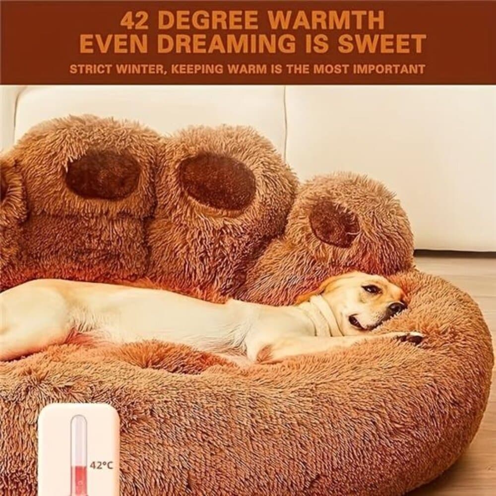 1pc Bear Paw Pet Bed for Dogs And Cats, Plush Pet Bed, Cute Warm Cozy Soft Dog