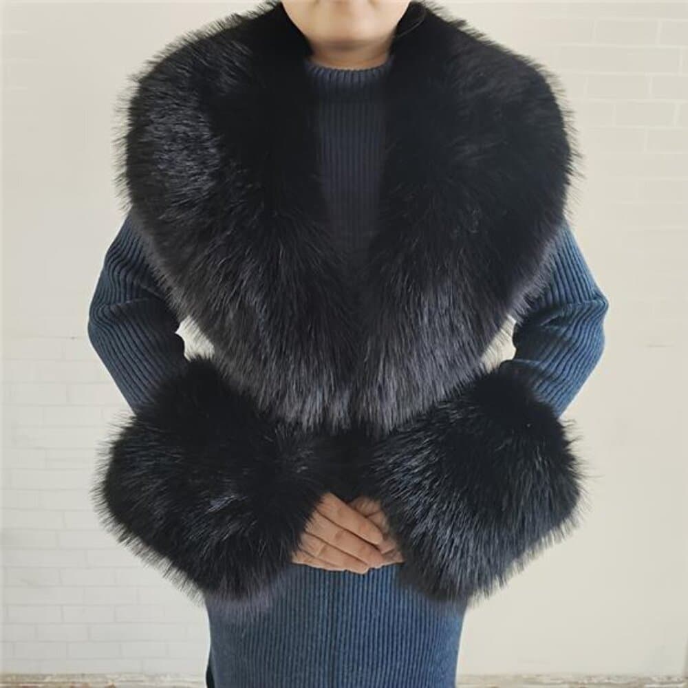 Winter Faux Warm Collar Coat, Parka, Down Jacket, Artificial Scarf, Stylish