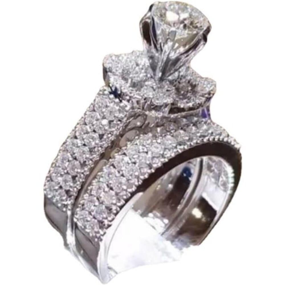 Promise Rings for Couples Jewelry Fashion 925 Sterling Silver Shiny Full