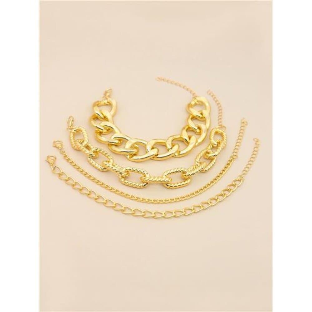 4pcs Minimalist Chain Link Bracelet