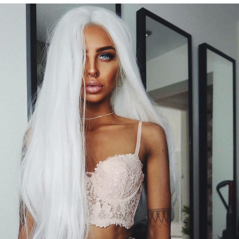 Silver White Beauty Lace Front Wig