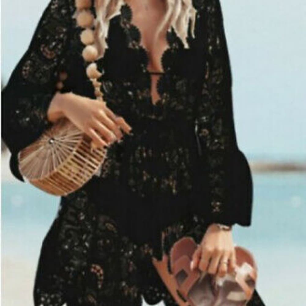 White Beautiful Bathing Suit Beach Cover Dress
