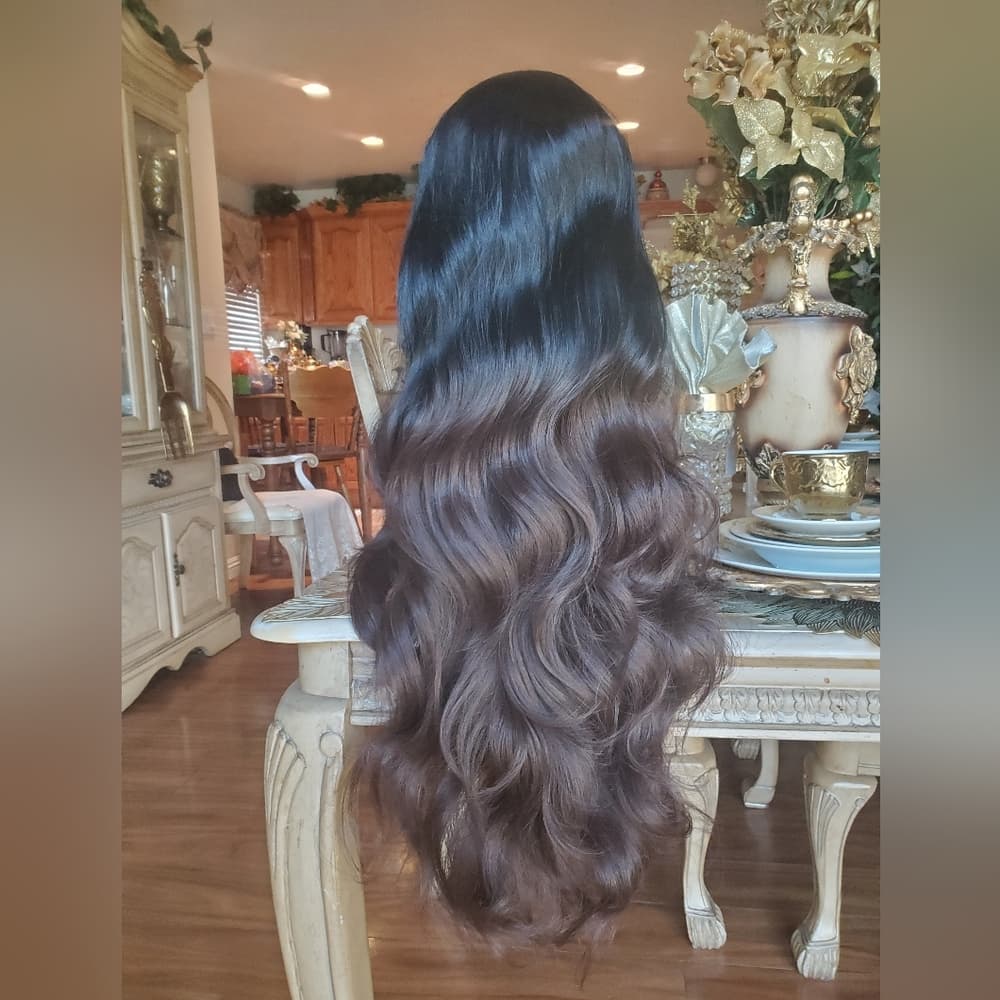 Black Brown #1b/30 Lace Front Wig