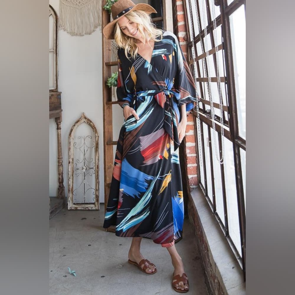 Kimono Style Wrap Dress