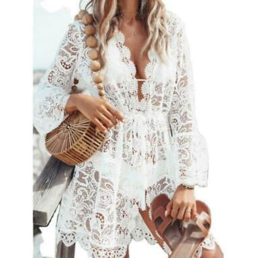 Black Beautiful Bathing Suit Beach Cover Dress
