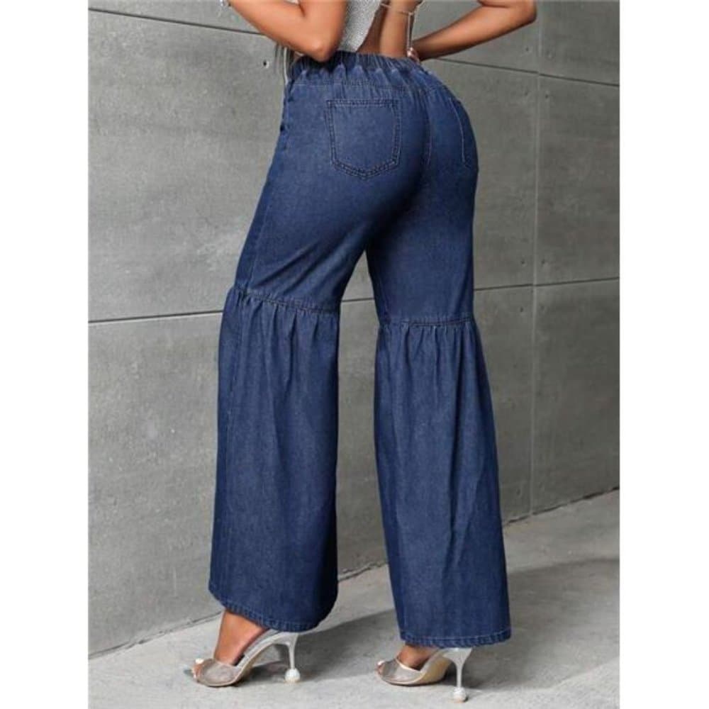 Drawstring Waist Wide Leg Jeans