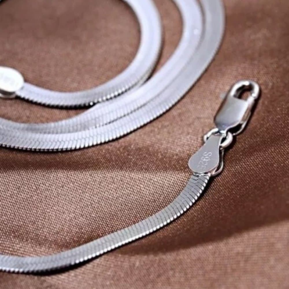 20”NEW 925 STERLING SILVER FLAT SNAKE NECKLACE