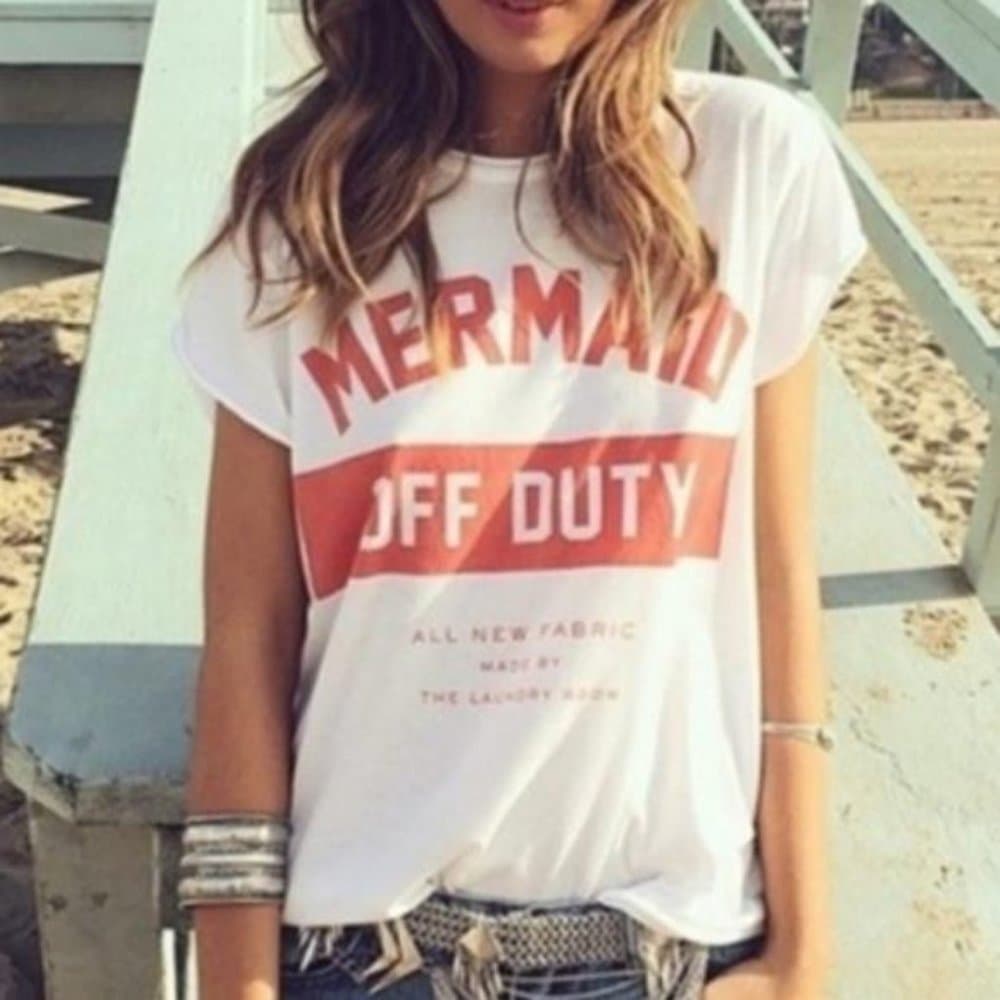 White Mermaid Boho Dress Off Duty Graphic Tee