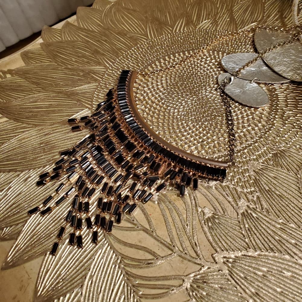 Black Gold Exotic Hanging Necklace