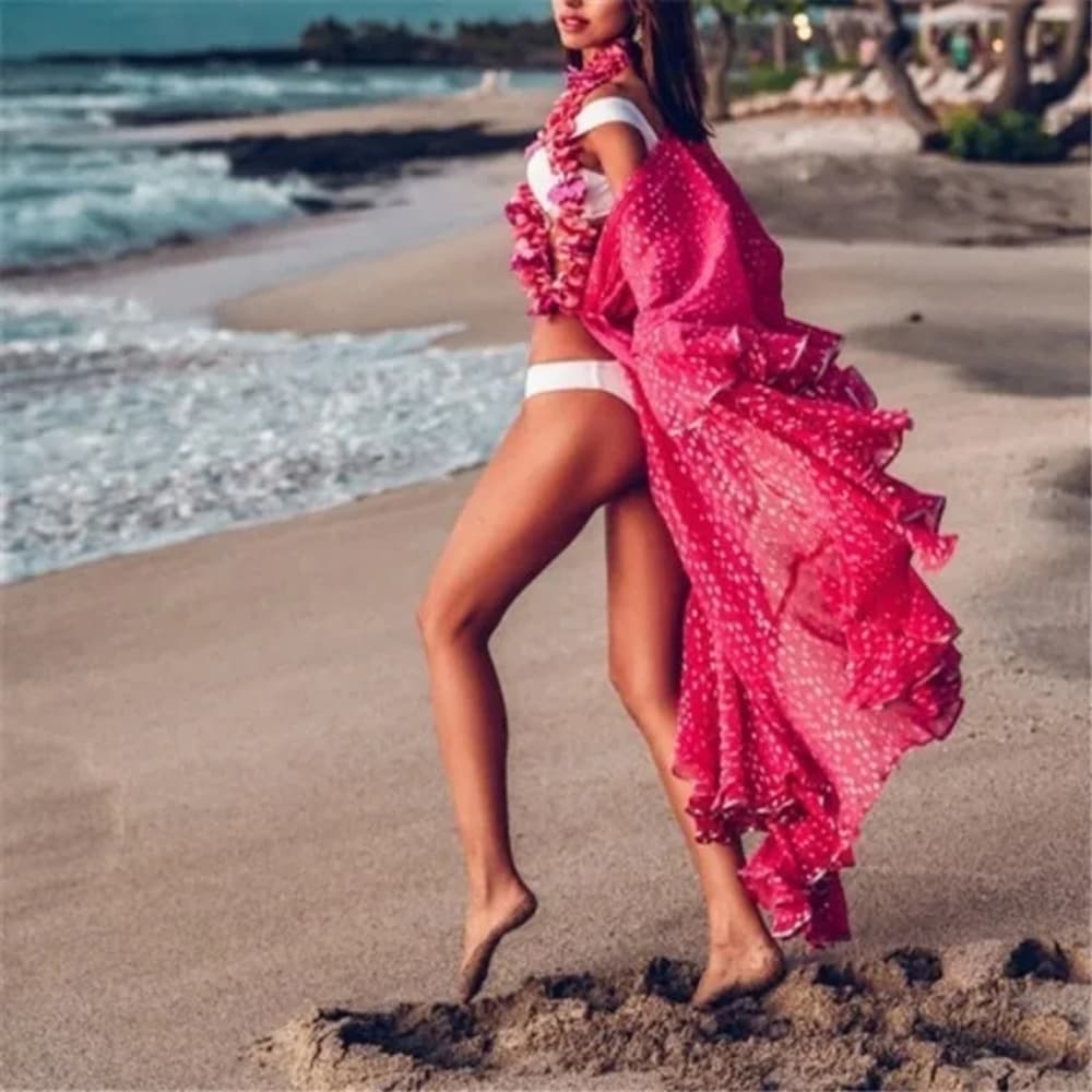 Boho Chic Fushcia Beach Cover up/kimono
