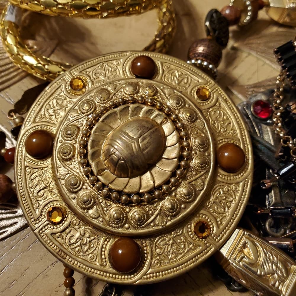 Beautiful Gold Brown Exotic Hanging Necklace