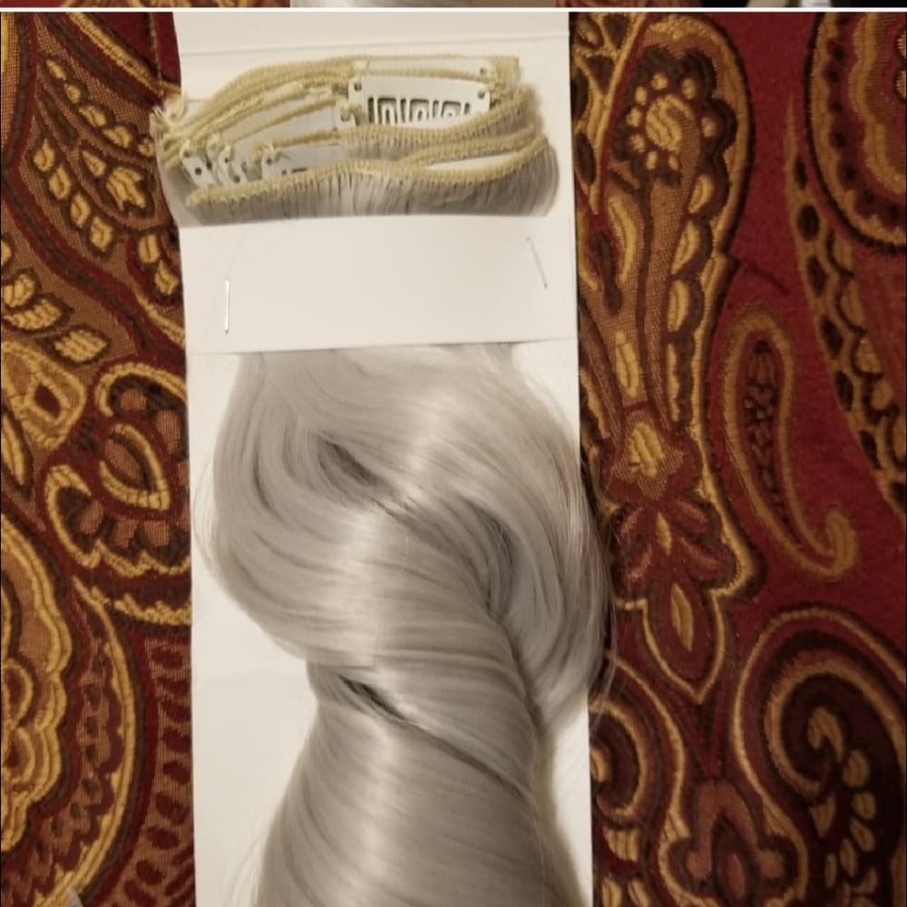 Gray Silver Full Head Clip in Extension