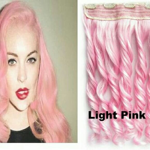 Pink 3/4 Clip In Hair Extension One Piece!!