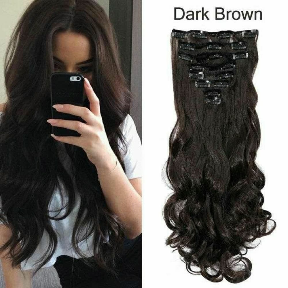 Dark Brown Full Head Clip In Extension