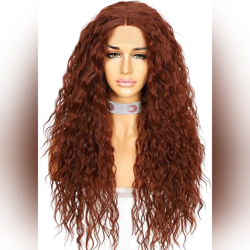 Copper Red Wavy Lace Front Wig