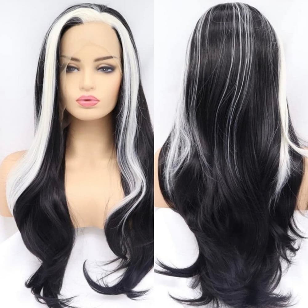 White Black Beauty Lace Front Wig