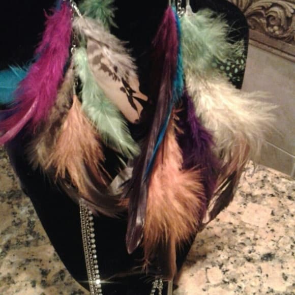Beautiful feather color earrings
