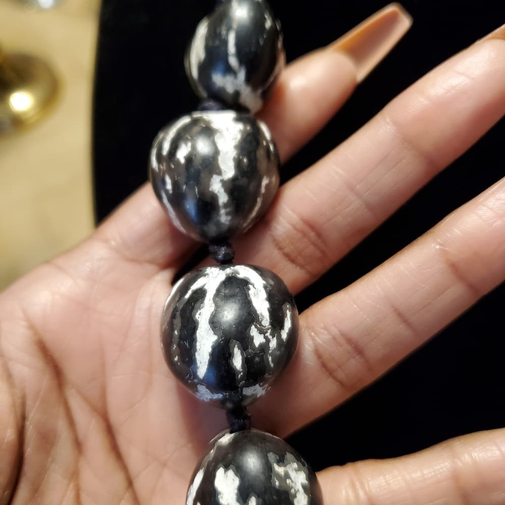 Vintage Black White Ball Necklace
