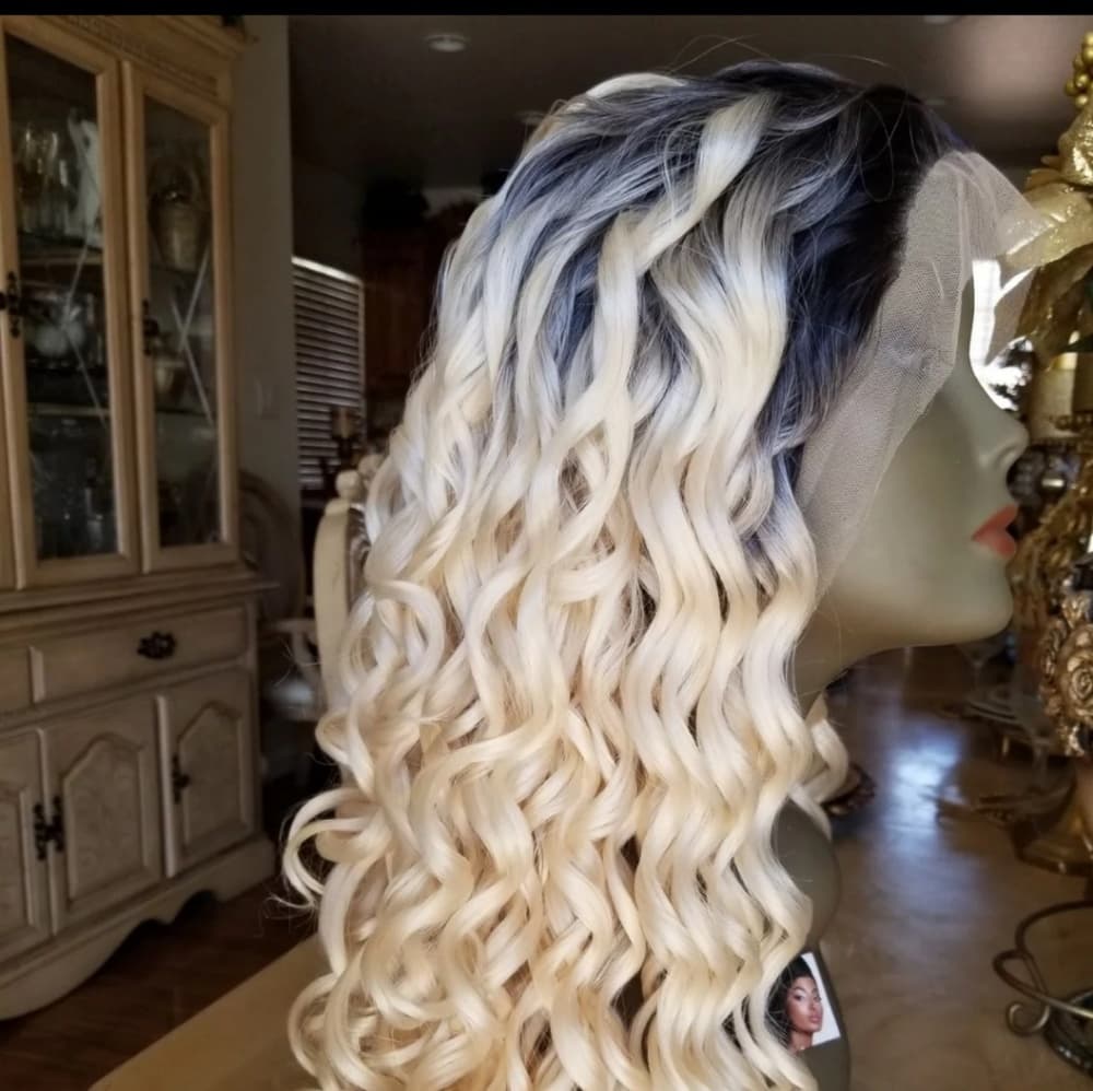 Ombre Blonde Curly Lace Front Wig