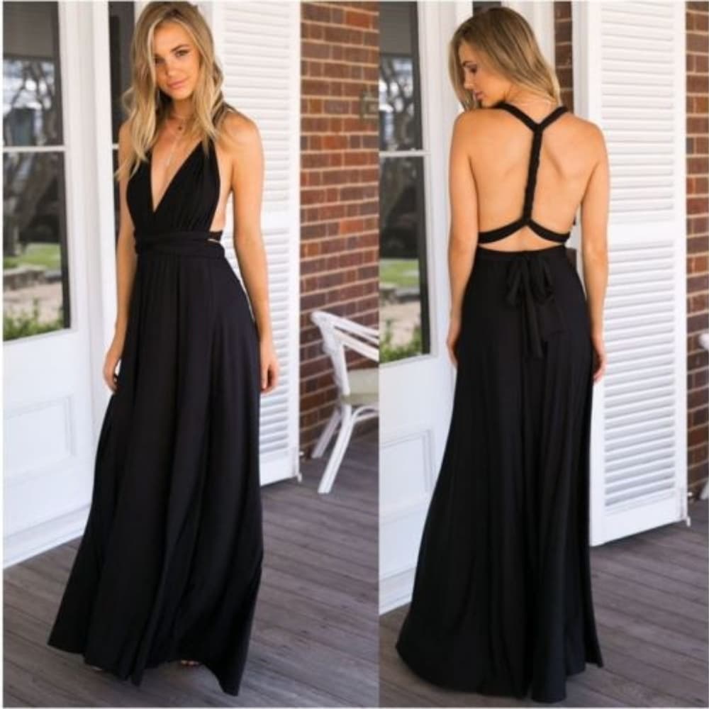 Black Goddess Maxi Dress