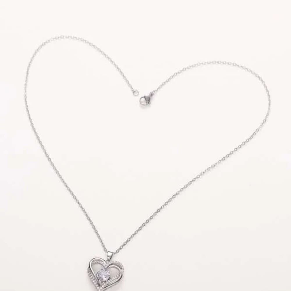 Cubic Zirconia Heart Pendant Necklace