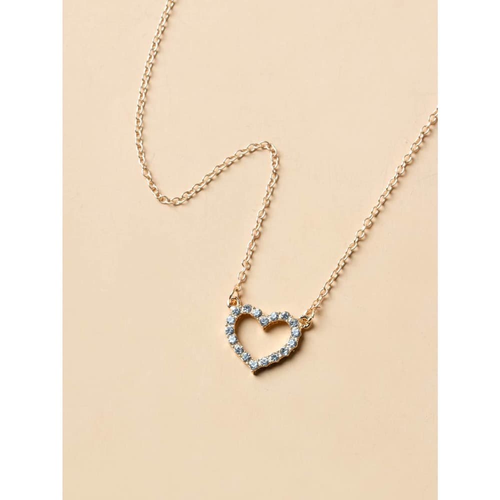 Beautiful Rhinestone Heart Necklace