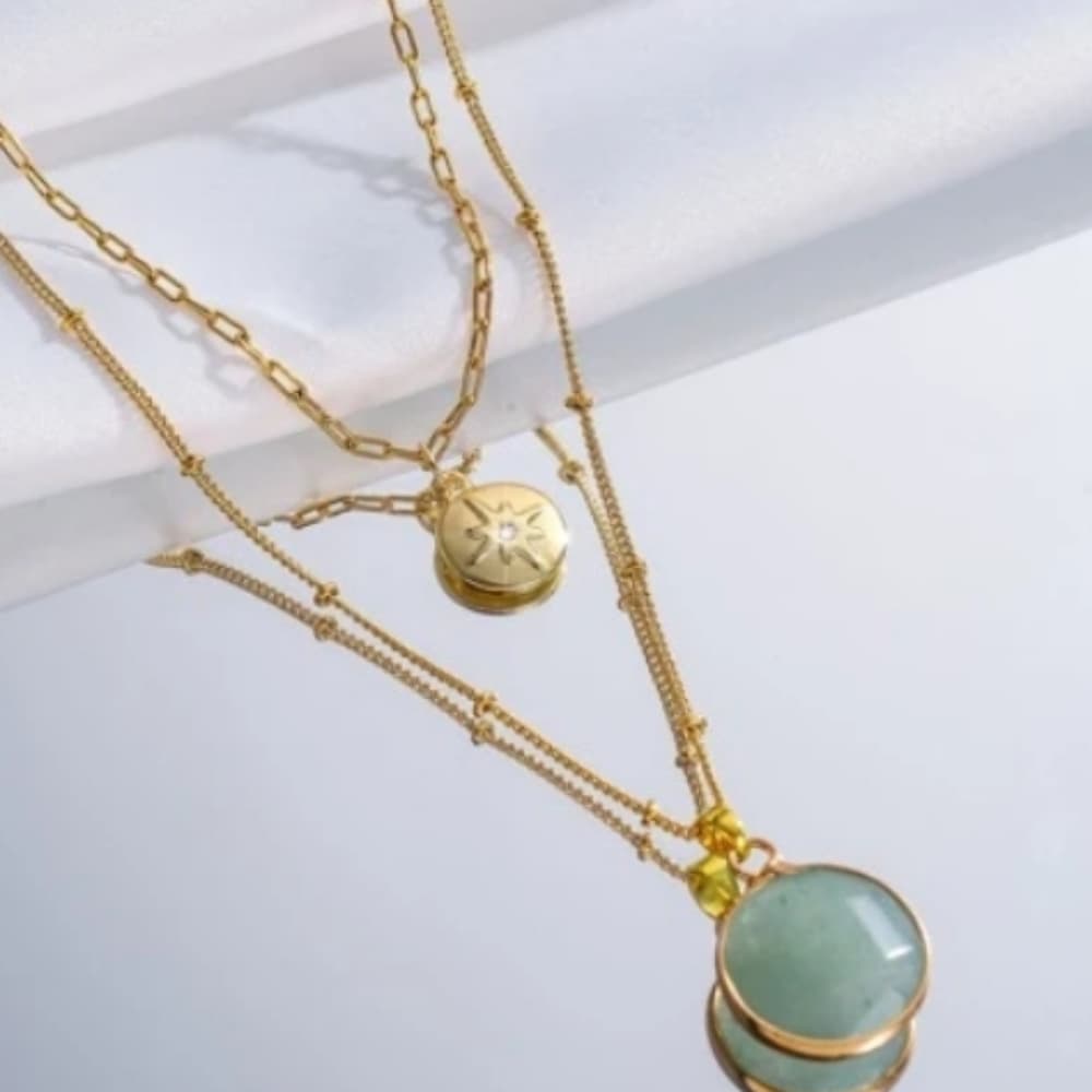Round Charm Layered Necklace