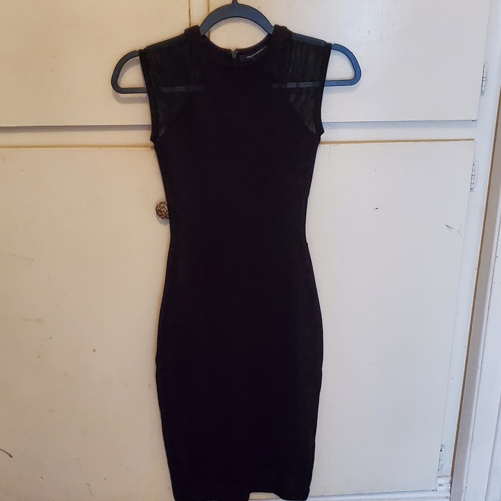 Black Sheer Top Bodycon Dress