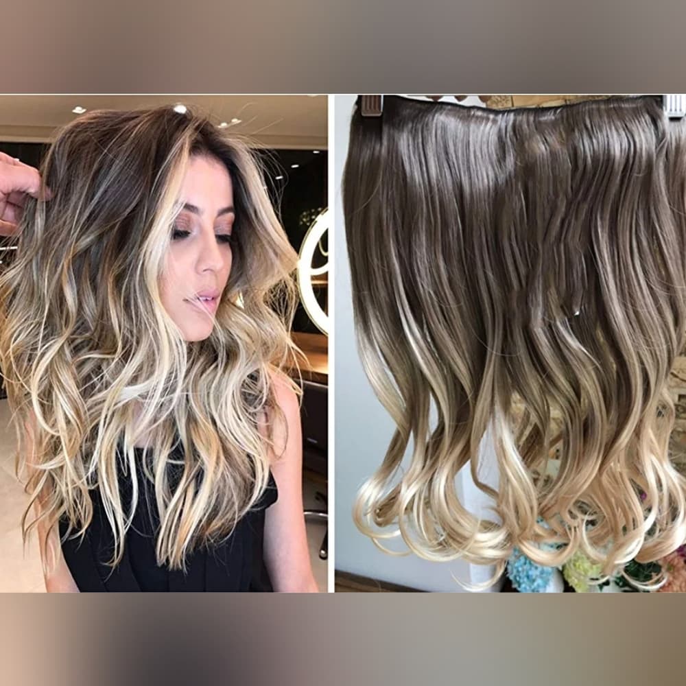 Brown Blonde One Piece clip in Extension
