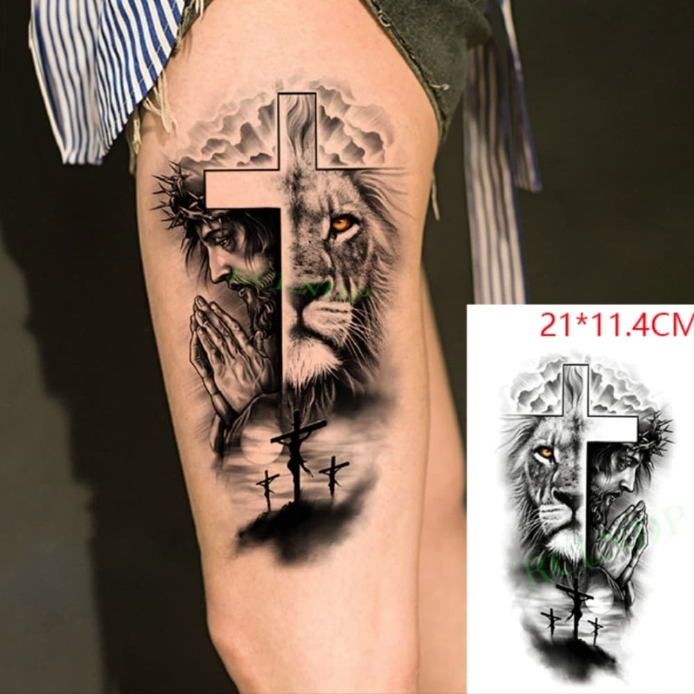 Lion Jesus Temporary Tattoo Waterproof