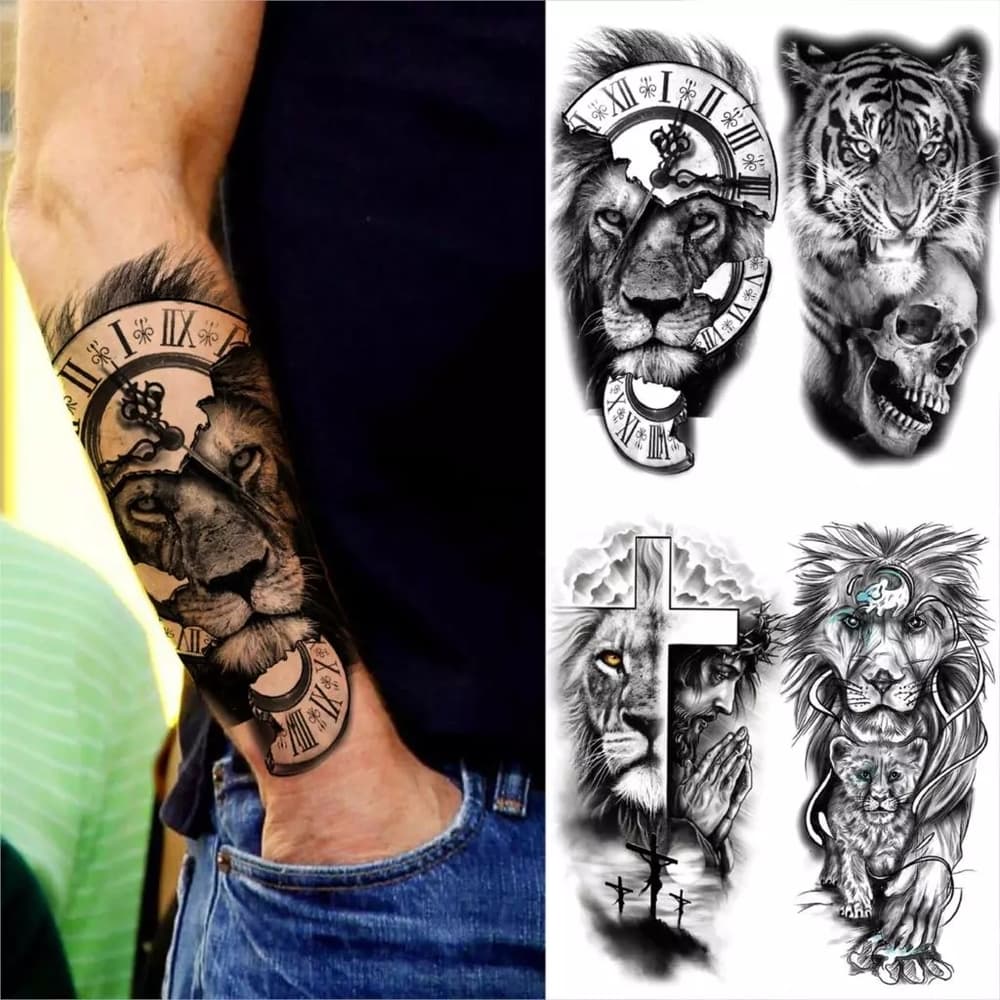 1 Lion Temporary Tattoo Unisex
