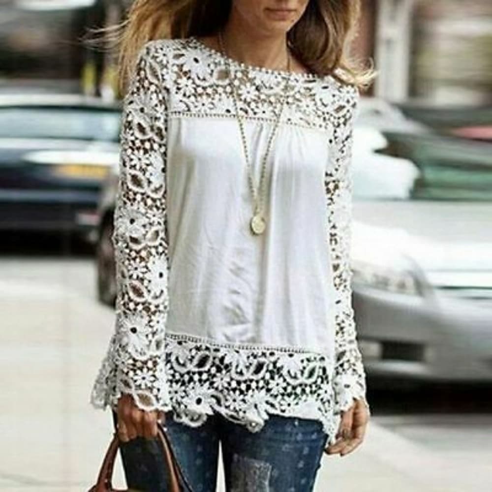 Crochet Beauty Chiffon Blouse